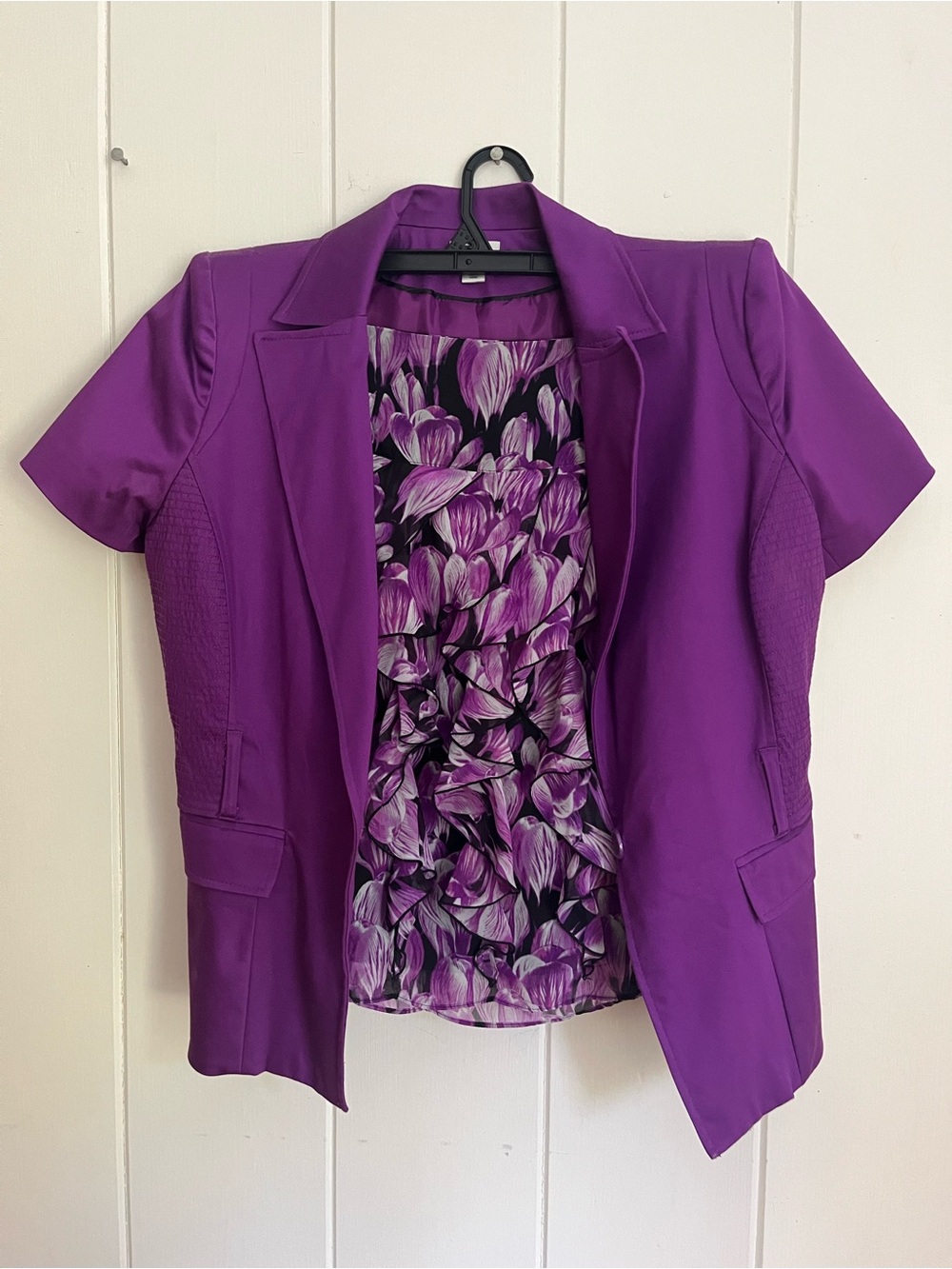 Worthington Purple Blazer & Skirt Set, Size L/14